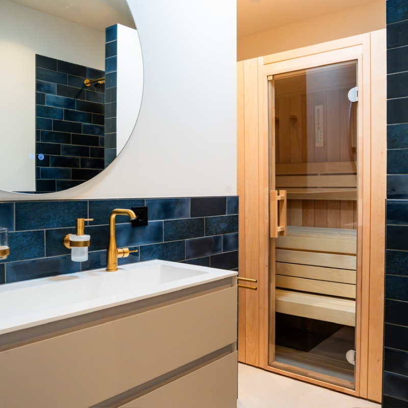 Badkamer met sauna