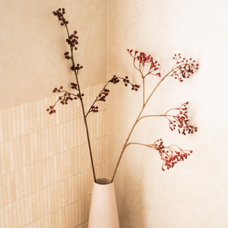 Detail of the hand-built arch in the bathroom wall
