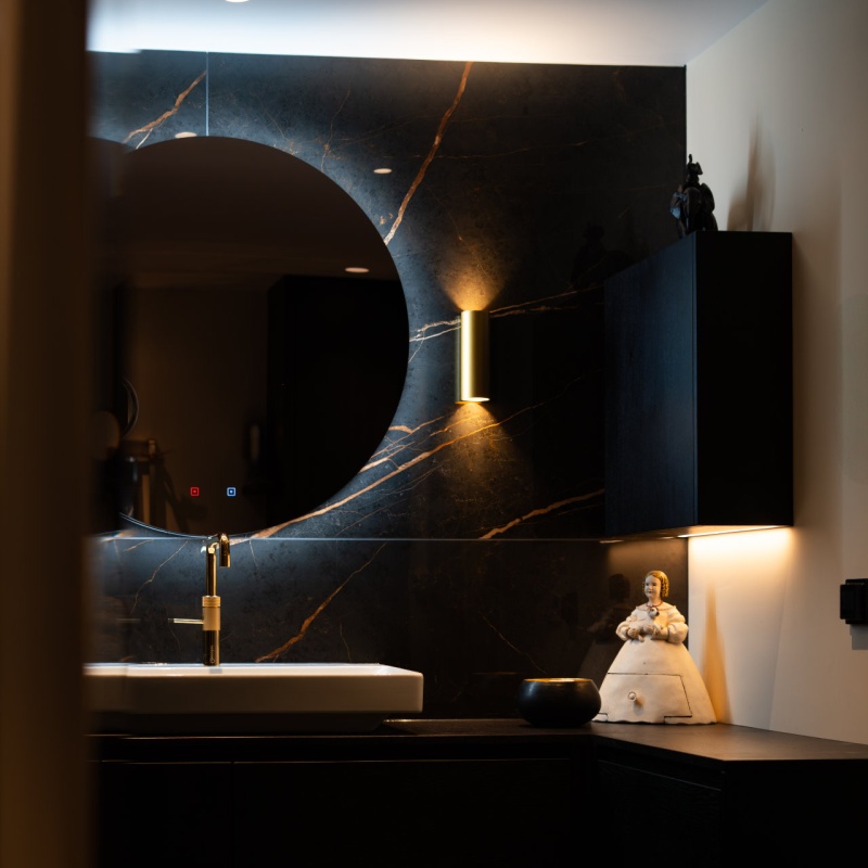 Badkamer met verlichtingsplan