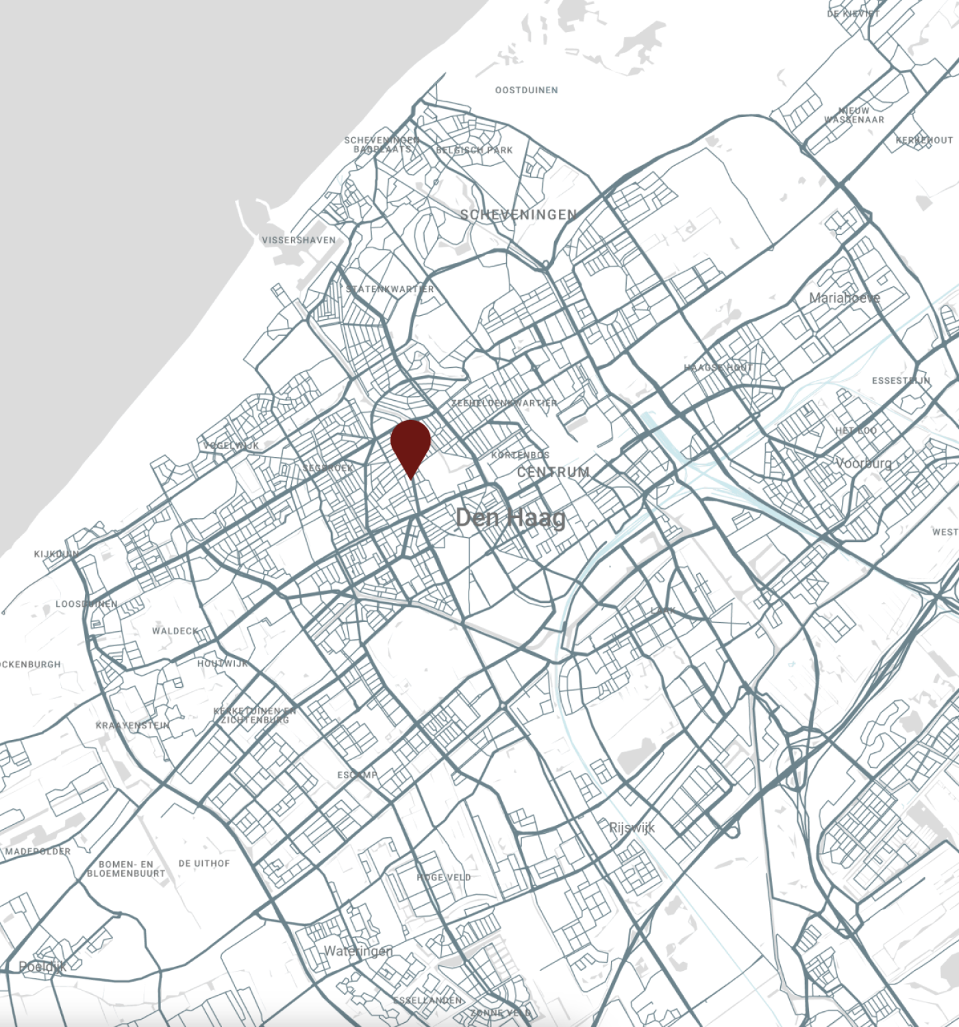 De locatie van Den Haan in Den haag